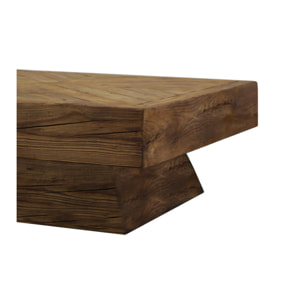 Table basse carrée en bois recyclé avec piètement bois - ORIGIN