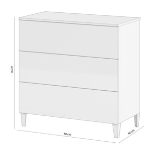 Cómoda 3 cajones Plex Blanco