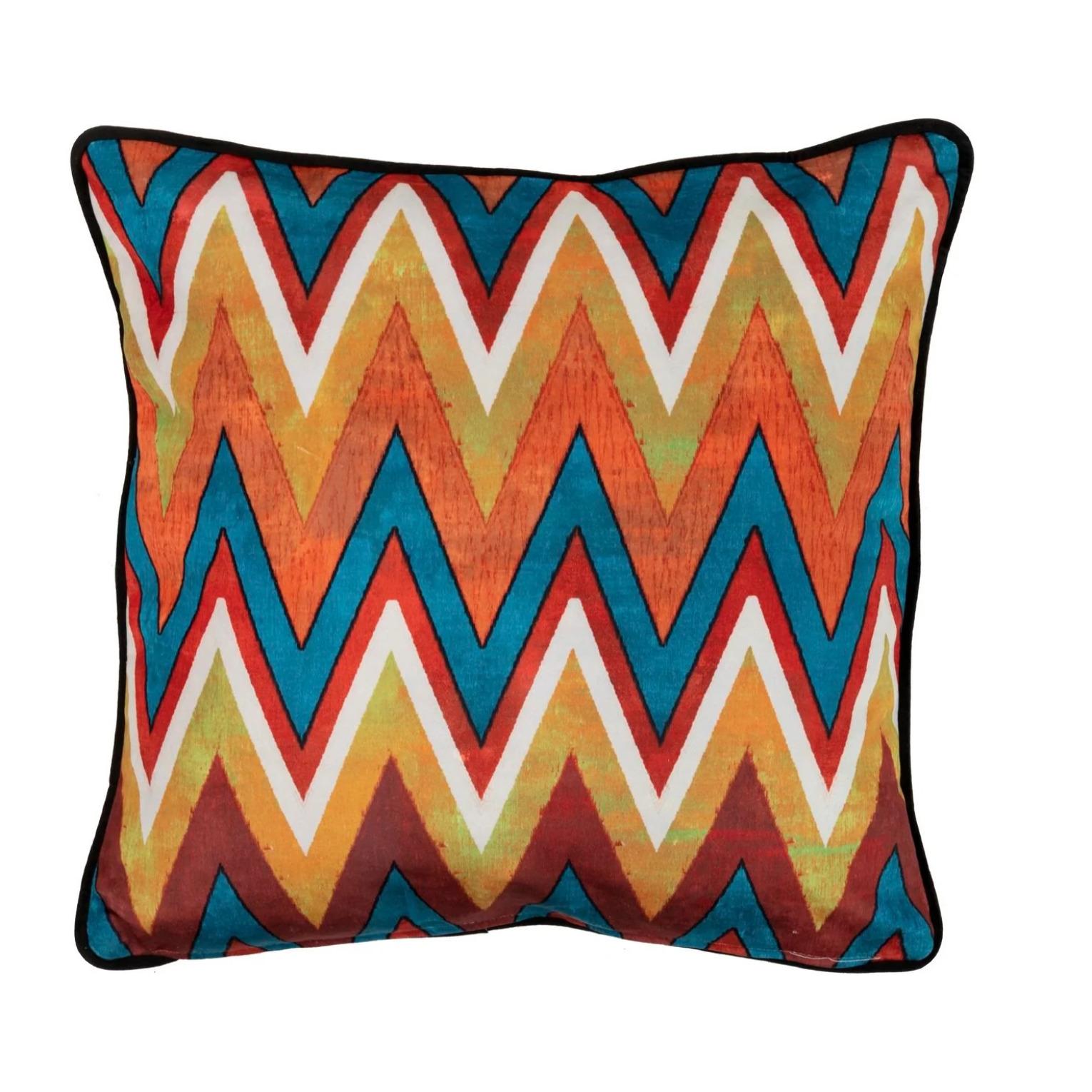 Cojin Velvet Tigre Zig Zag 45x13x45 Cm