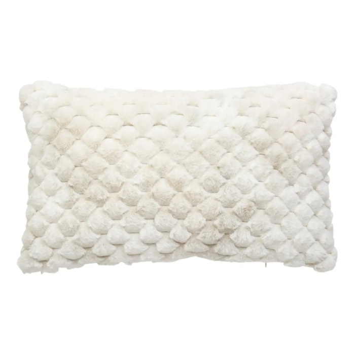 Coussin fourrure Adriel beige 38x58cm
