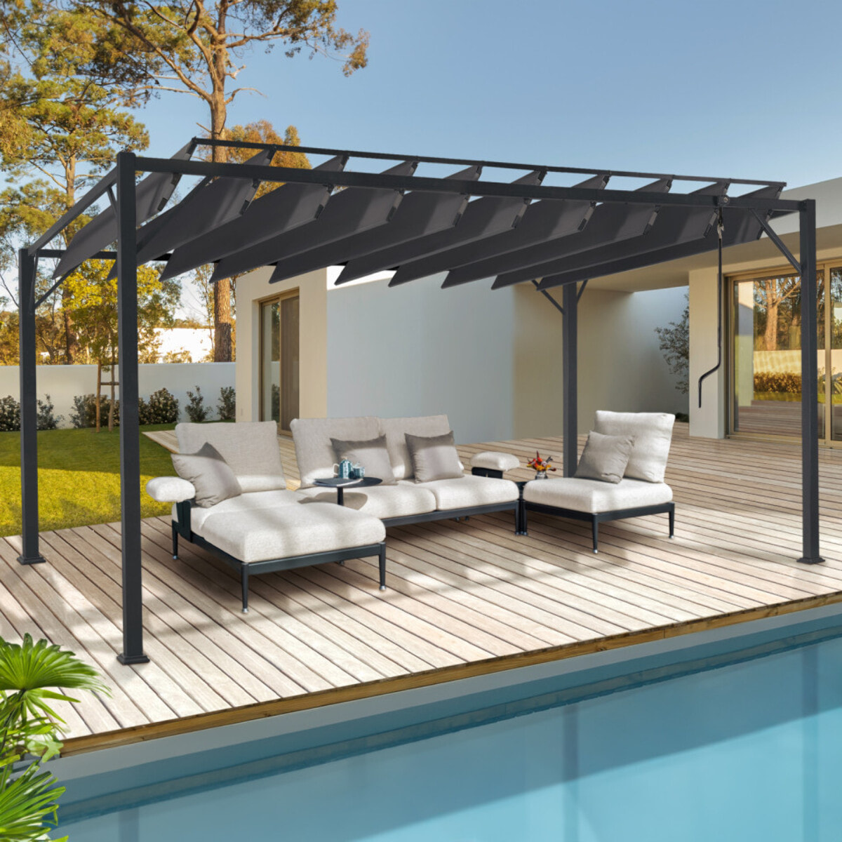 Pergola Venice toit lames orientables 3x4m