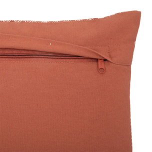 Coussin imprimé "Otto" - coton - rose terracotta - 30x50 cm