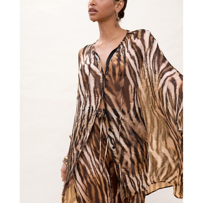 Camicia con stampa zebrata
