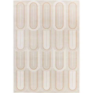 FLORA Alfombra geométrica con relieve en tonos beige, varias medidas disponibles