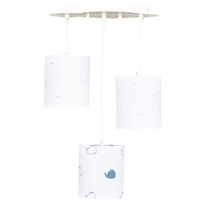 Suspension lumineuse en coton blanc