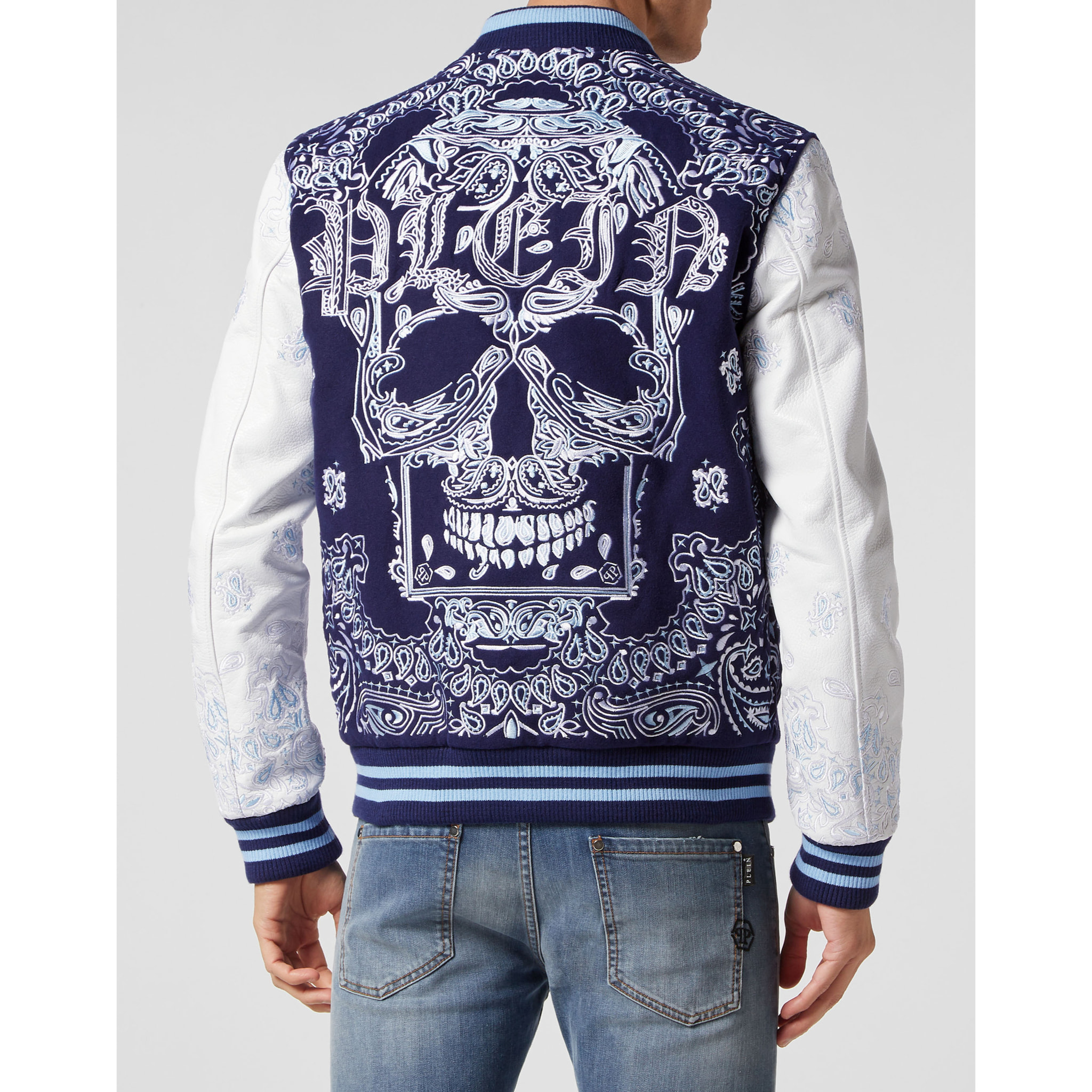 PHILIPP PLEIN Leather Bomber PAISLEY