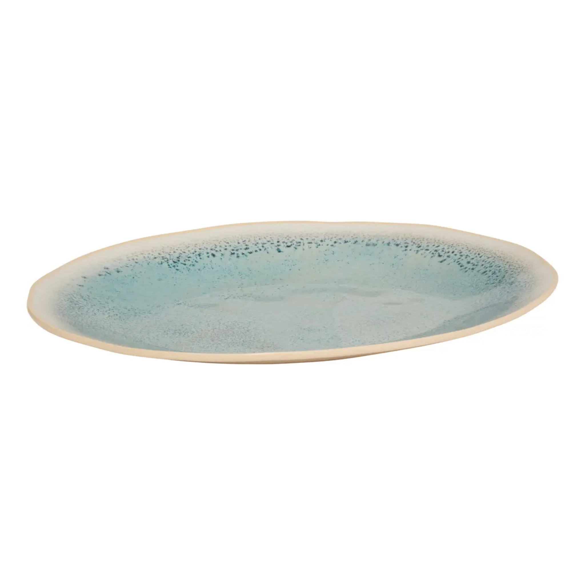 Plat Pia ovale 31,8x40,5cm bleu