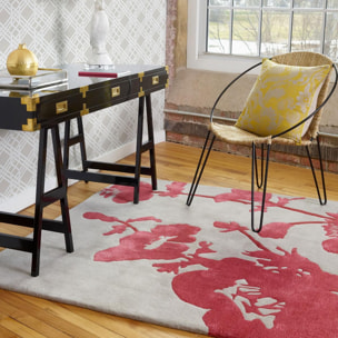 Tapis salon et chambre fait à la main en laine motif floral KAMA