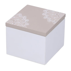 Scatola in legno bianco mandala quadro cm7x7h6