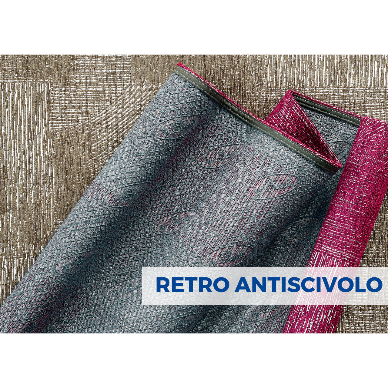 Tappeto Jacquard Ideale Salotto Camera Ingresso Made In Italy Antiscivolo, Lavabile, Morbido Disegno Graffio Grigio By Suardi