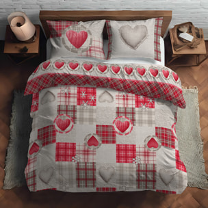 Parure copripiumino mountain love rosso