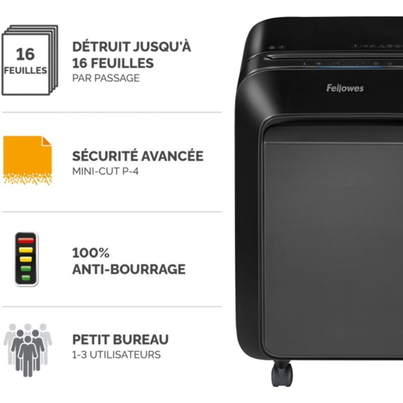 Destructeur FELLOWES MICROSHRED LX210 NOIR
