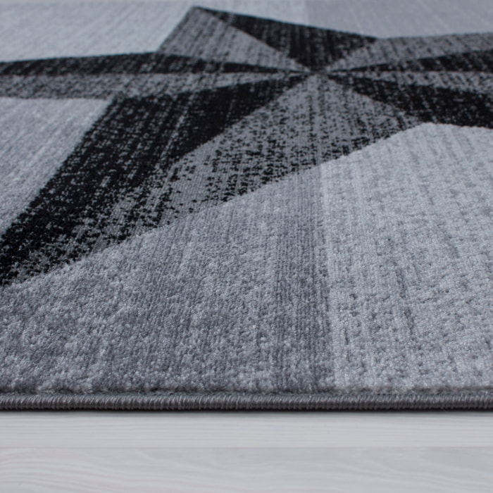 PLUS - Tapis à poils courts étoile gris - PLU8002GRI