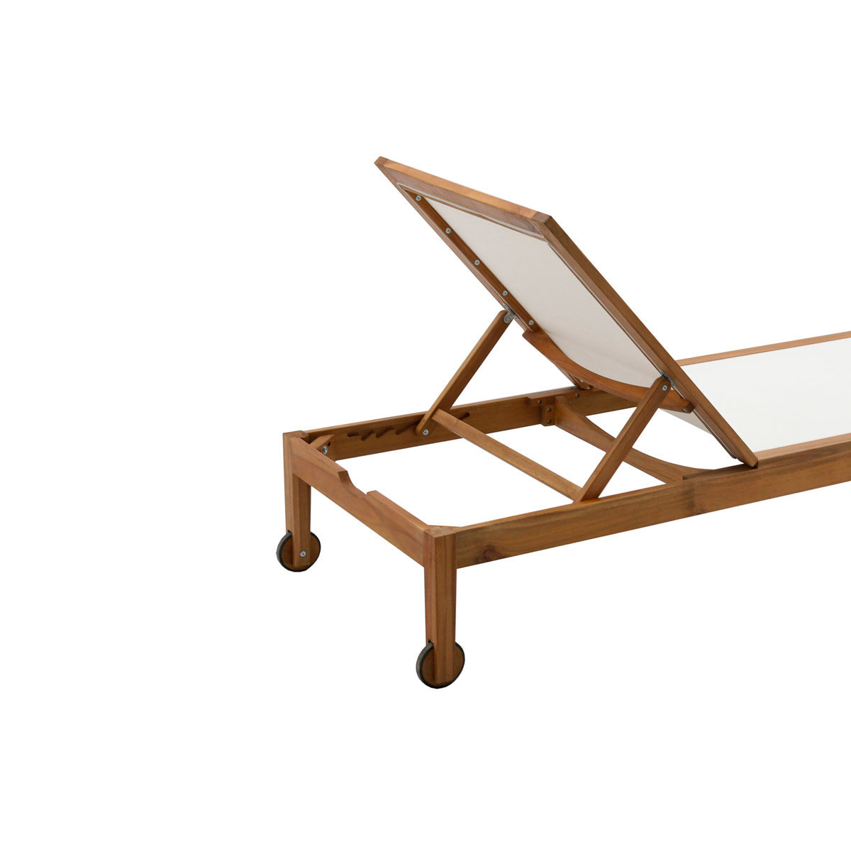 Bains de soleil blanc et bois massif (lot de 2) NAVEEN