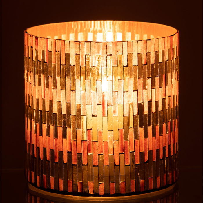 J-Line photophore Chic - verre - brun/or - large