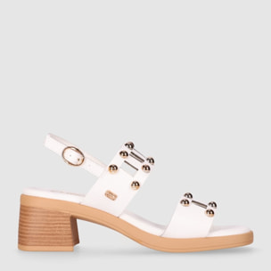 Sandalias de Piel - Blanco - Tacón: 5 cm