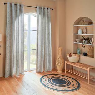 Rideau "Malakite" jacquard noir & blanc 140x260cm