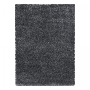 Tapis longs poils shaggy tissé motif uni RAMU