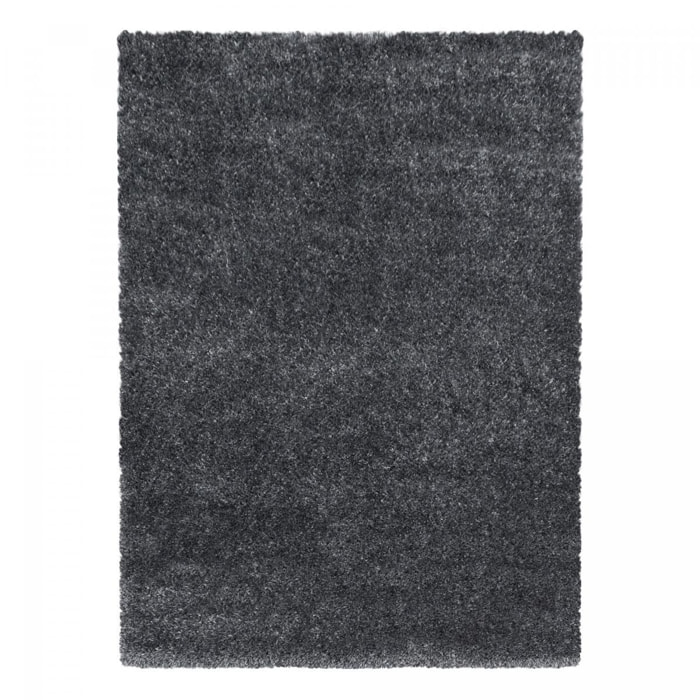 Tapis longs poils shaggy tissé motif uni RAMU