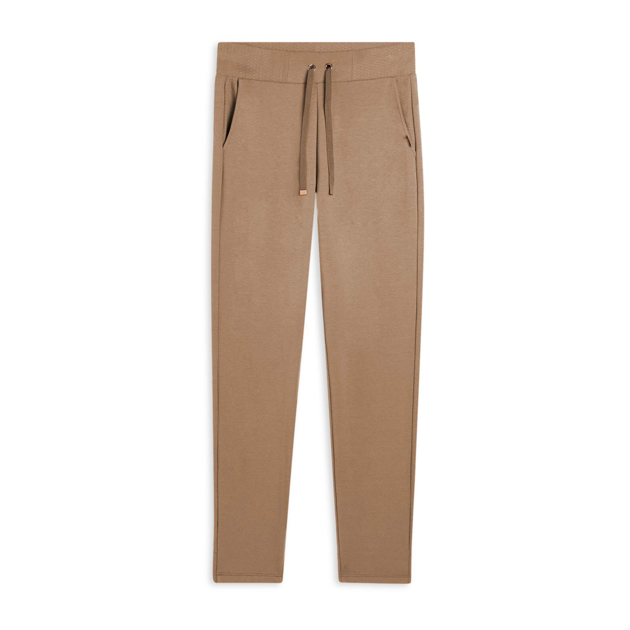 Pantaloni donna regular morbidi con dettagli micro-trecce