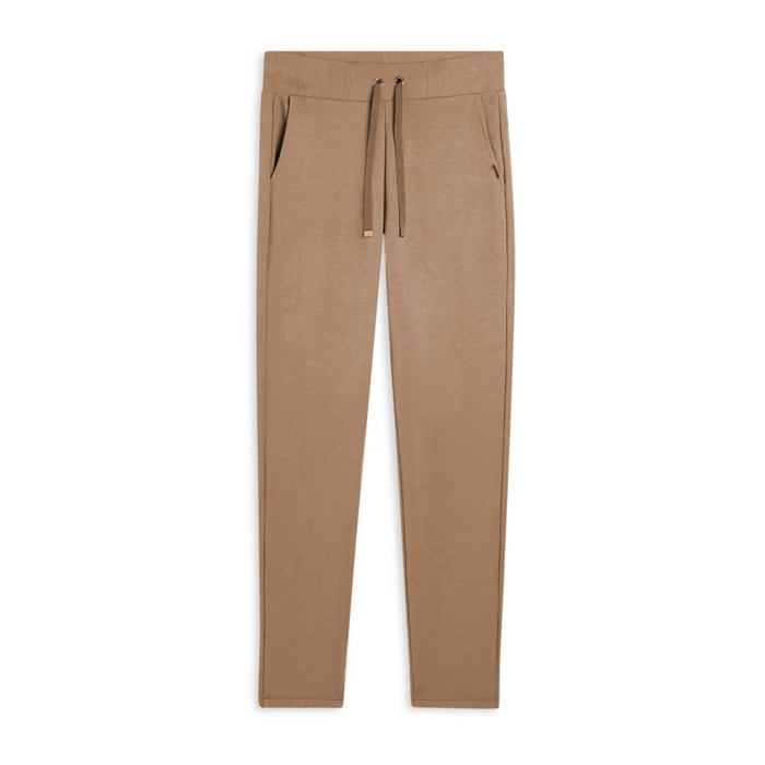 Pantaloni donna regular morbidi con dettagli micro-trecce
