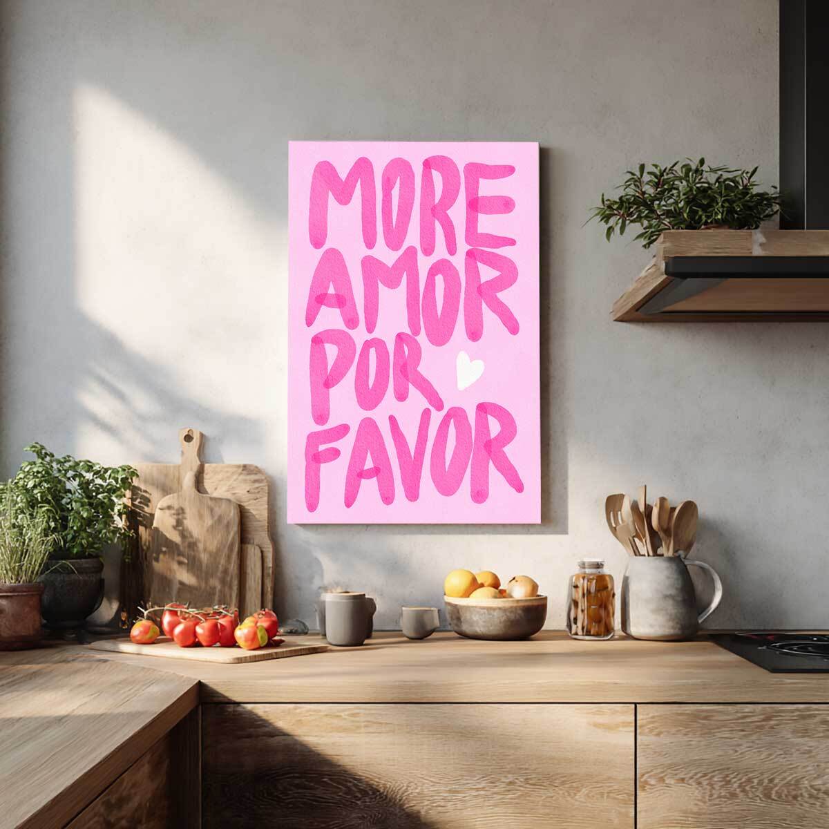 Tableau deco rose More Amor Tableau alu Dibond