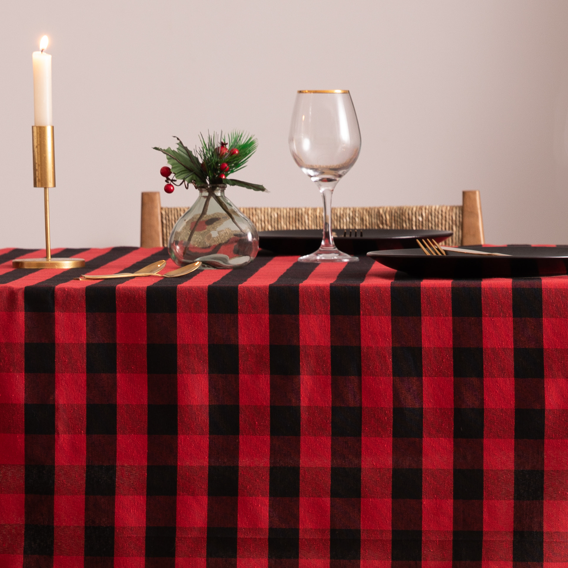 Mantel antimanchas XENIA ROJO-NEGRO