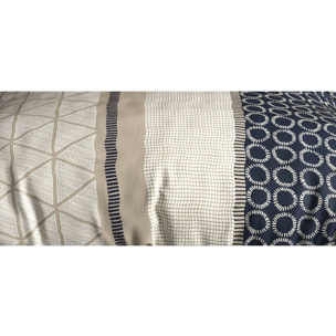 Parure housse de couette coton beige