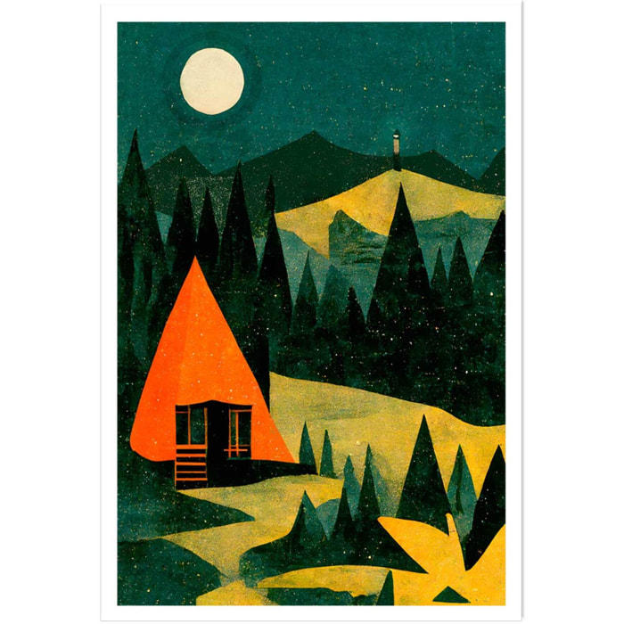 Affiche enfant cabane dans la forêt  Affiche seule
