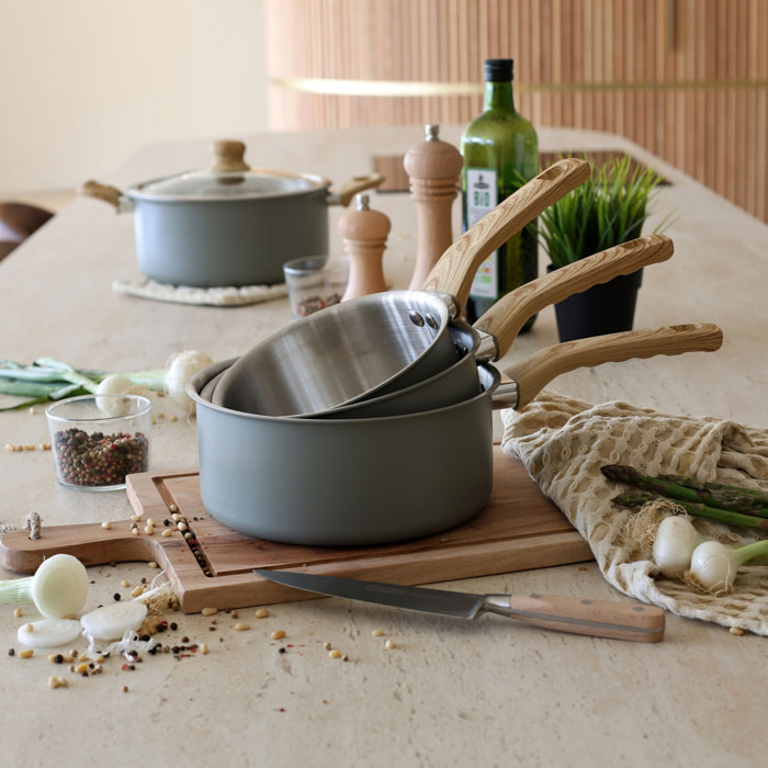 Batterie de cuisine 8 pièces en acier inoxydable - tous feux EASYNOX