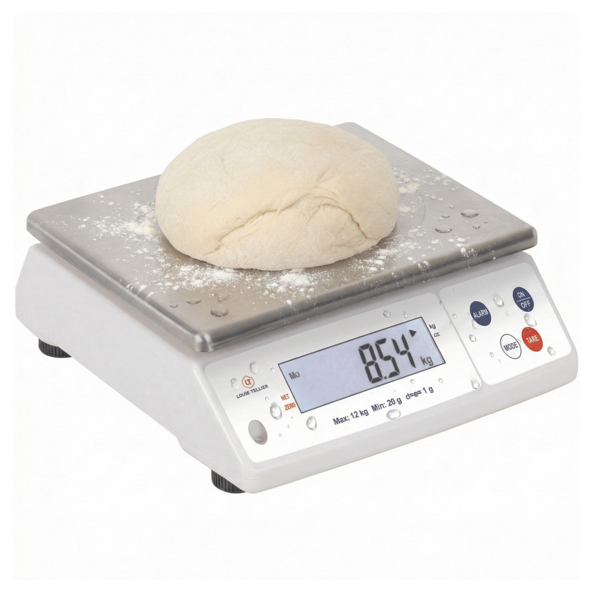 Balance électronique professionnelle - 12kg - IP53 - précison 1g - plateau amovible inox 29,8 x 23,6 cm