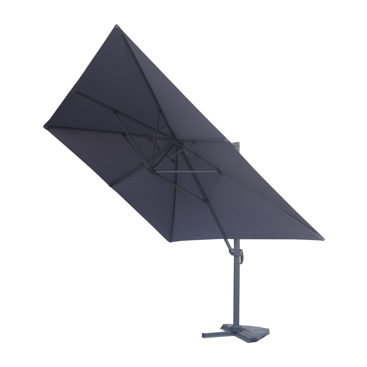 RAFAELA Ensemble parasol  gris 3x3m et 4 dalles à lester
