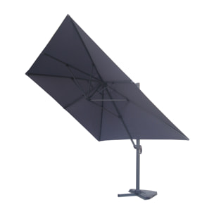RAFAELA Ensemble parasol  gris 3x3m et 4 dalles à lester