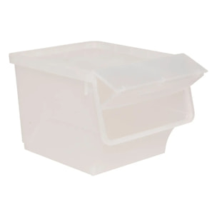 Boîte en plastique transparente à ouverture frontale 34L