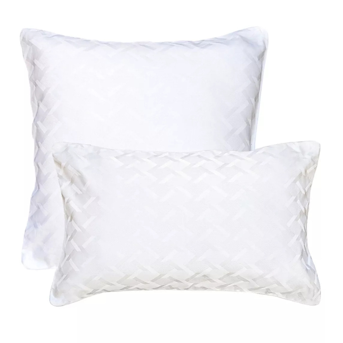Taie d'oreiller satin de coton motif jacquard blanc Adagio blanc