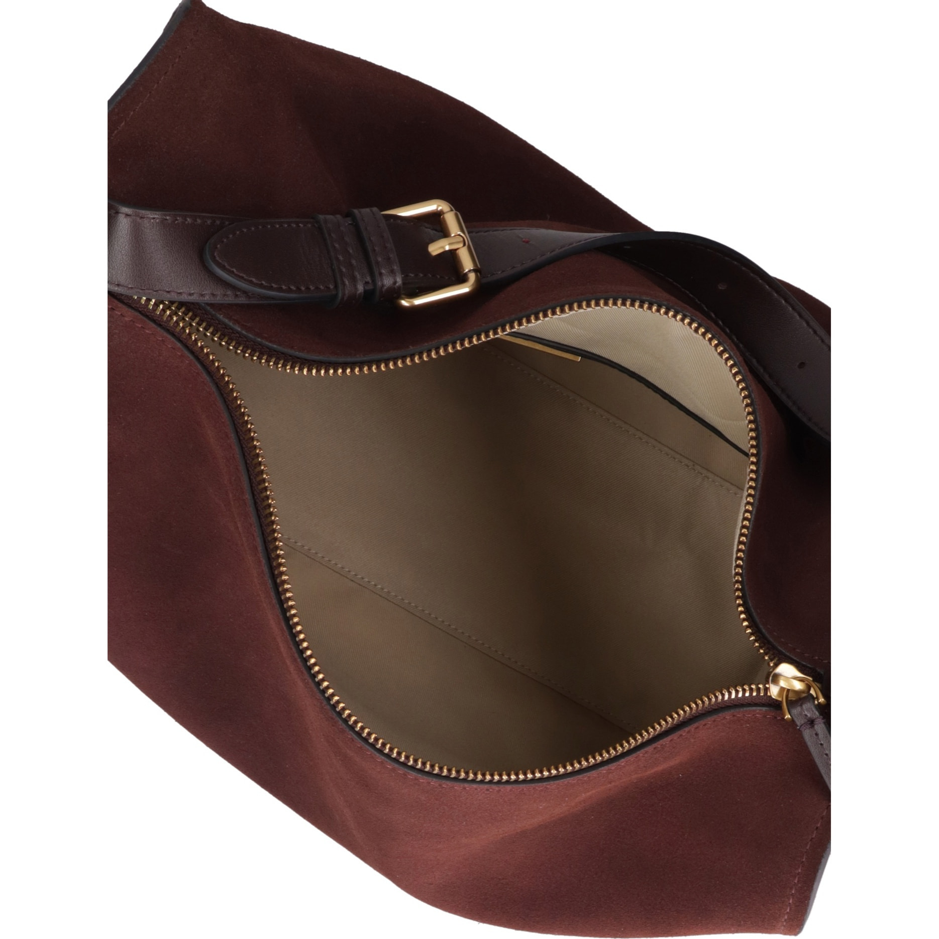 Borsa a spalla da donna Made in Italy - Modello Cielia Pro - Pelle scamosciata - 35.0 x 23.0 x 14.0 cm