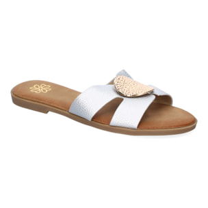 Sandalia Planas de Mujer, Comodas y Elegantes con Diseño Moderno con Adorno en la Pala