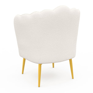 Fauteuil Arielle - Blanc bouclette