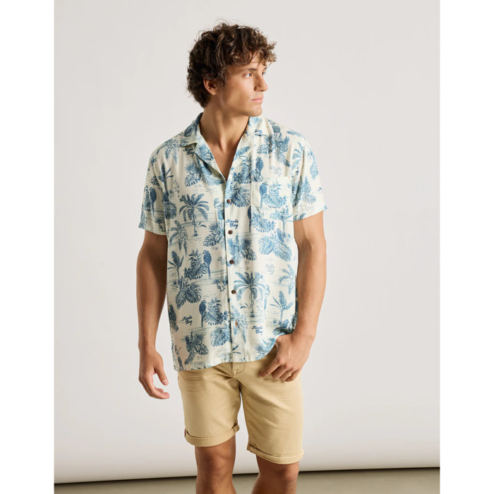 Camisa Manga Corta Azul - Papan