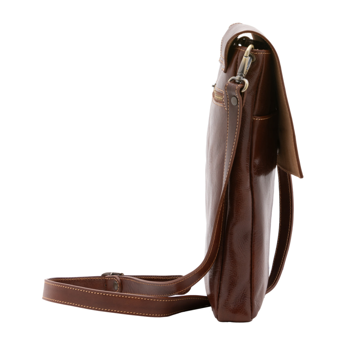 Borsa a tracolla  da uomo In Vera pelle Made in Italy 31x35x4 cm