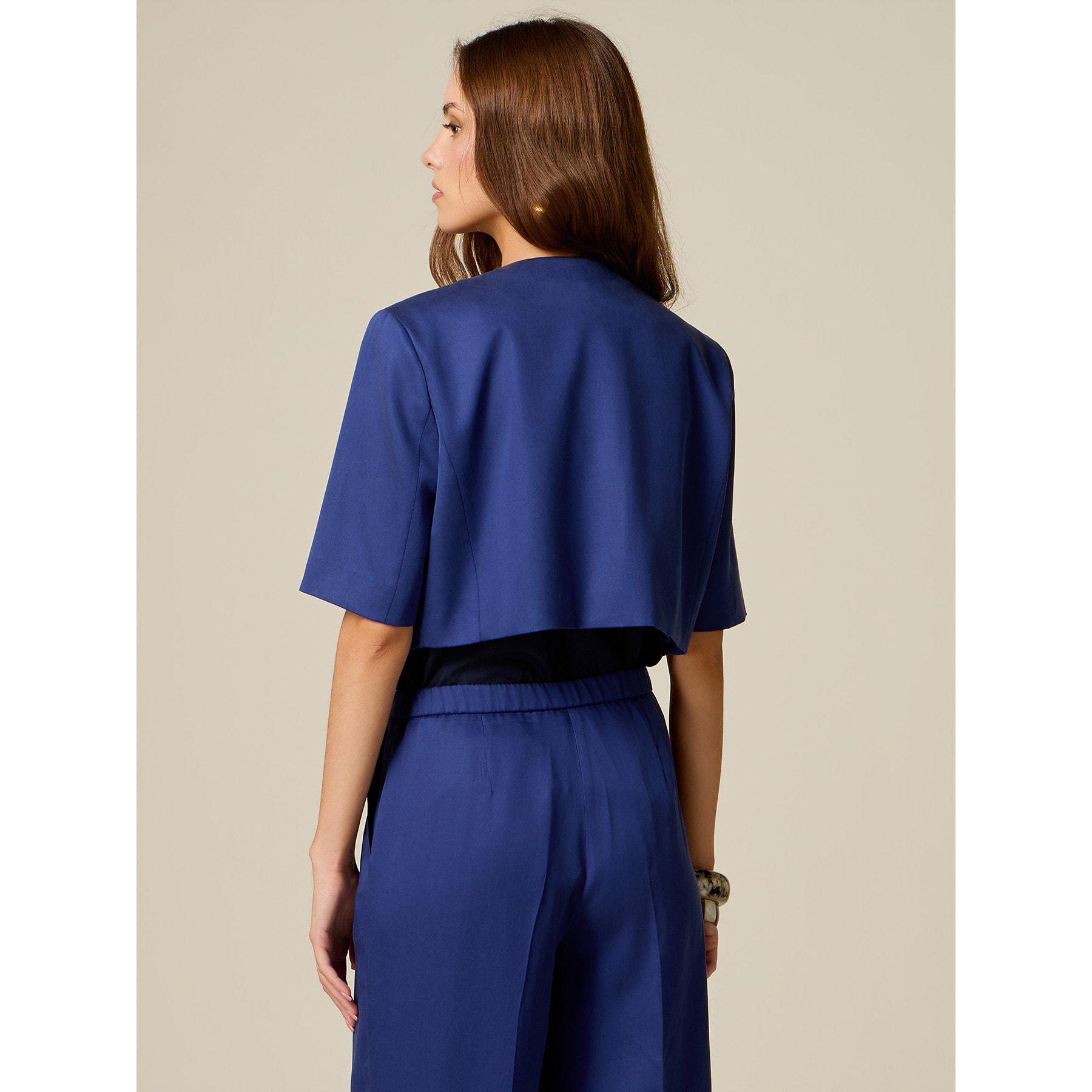 Oltre - Chaqueta corta de lyocell - Azul