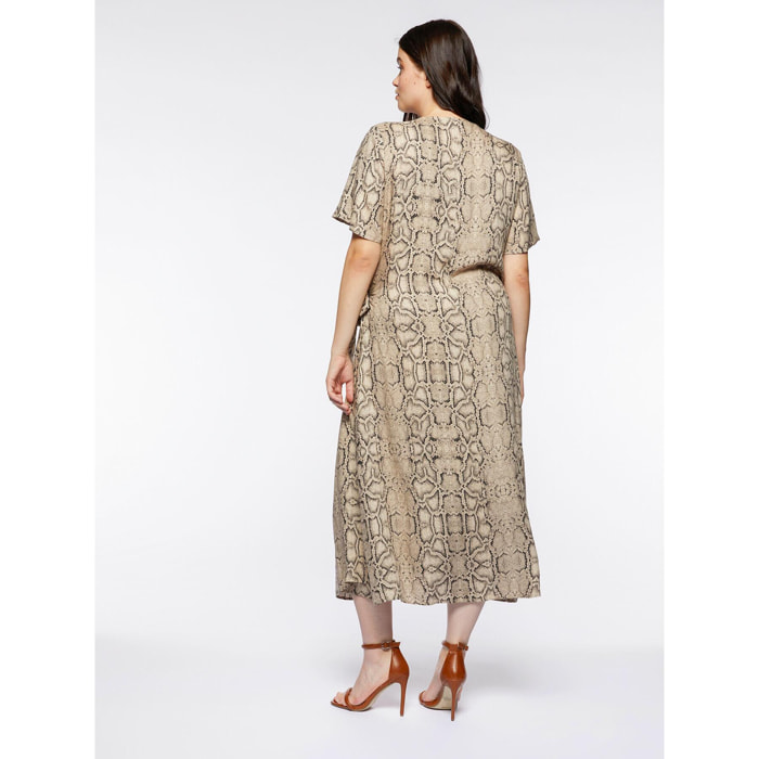 Fiorella Rubino - Vestido largo animalier - Beige