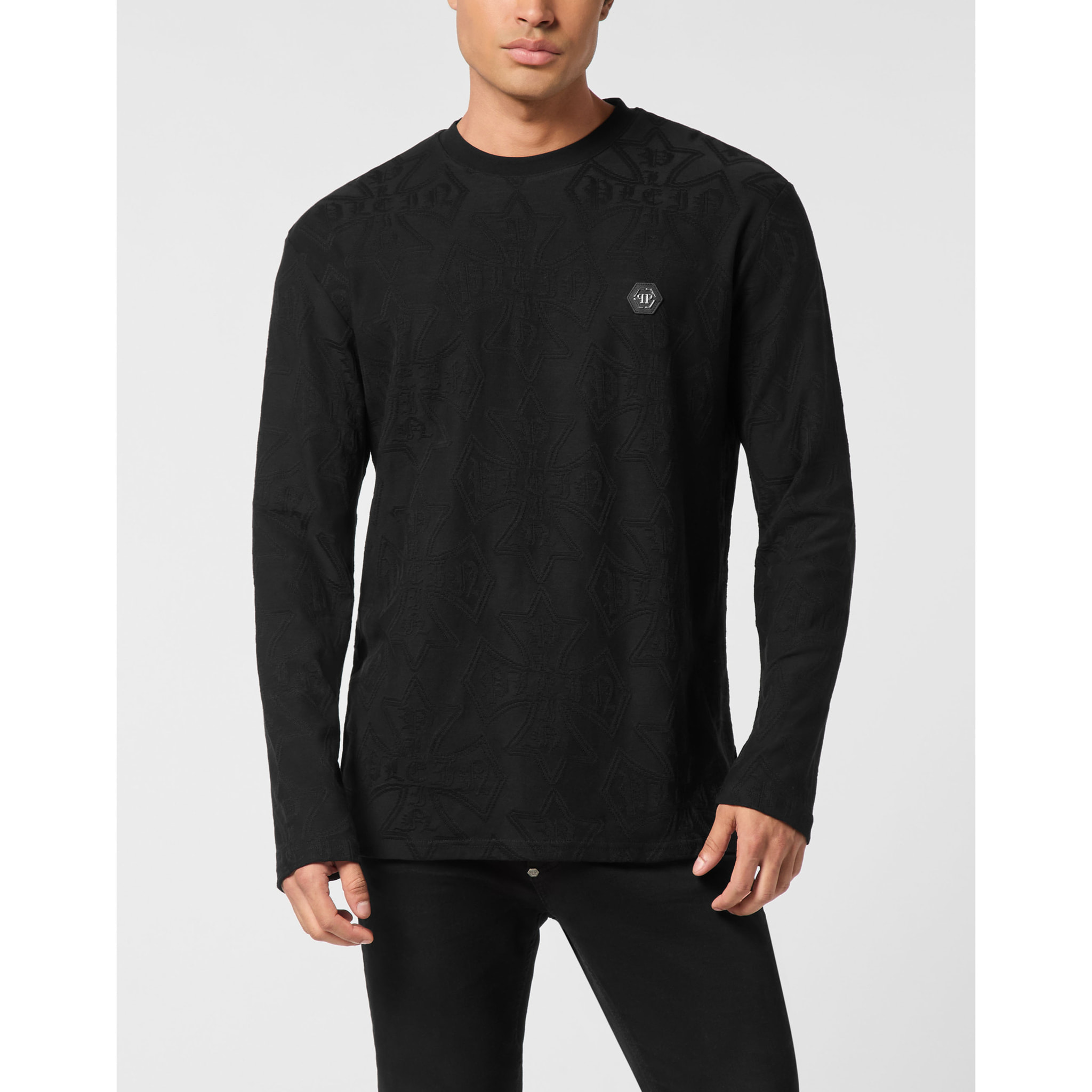 PHILIPP PLEIN T-Shirt Round Neck Ls CREST
