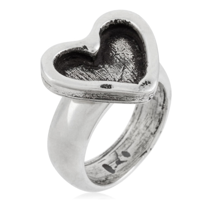 Anillo plata925 chapado"corazón"