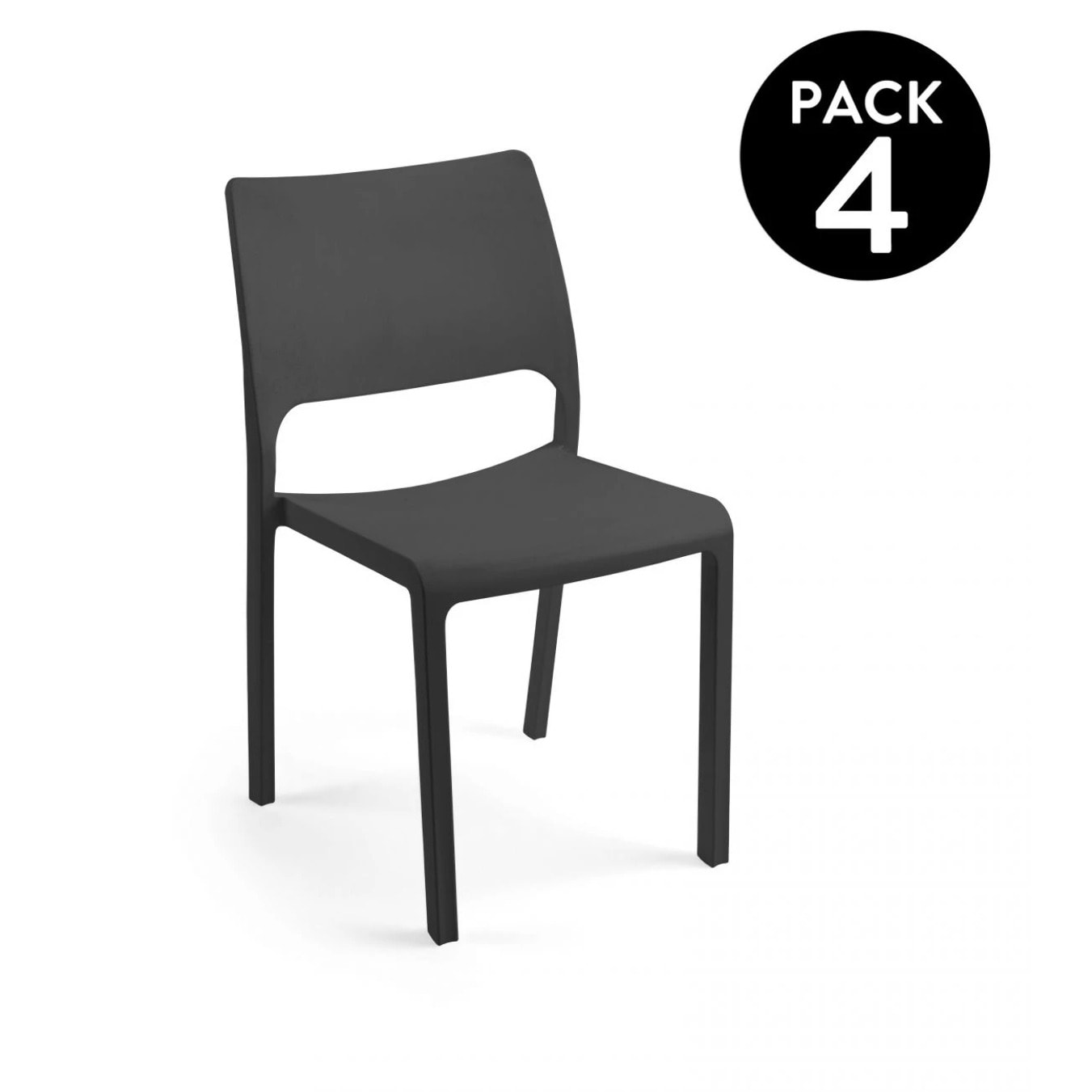 Pack 4 sillas de exterior Shine Antracita