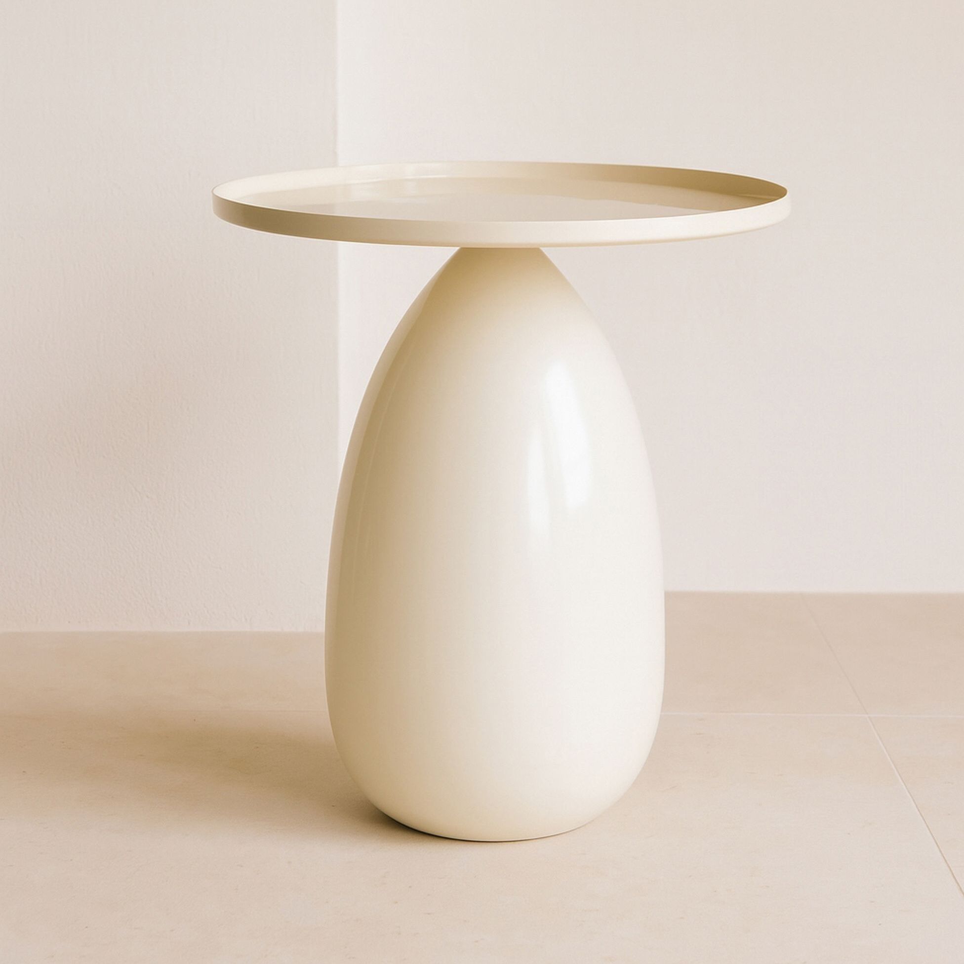 Table d'appoint plateau en métal avec effet céramique VOLDA