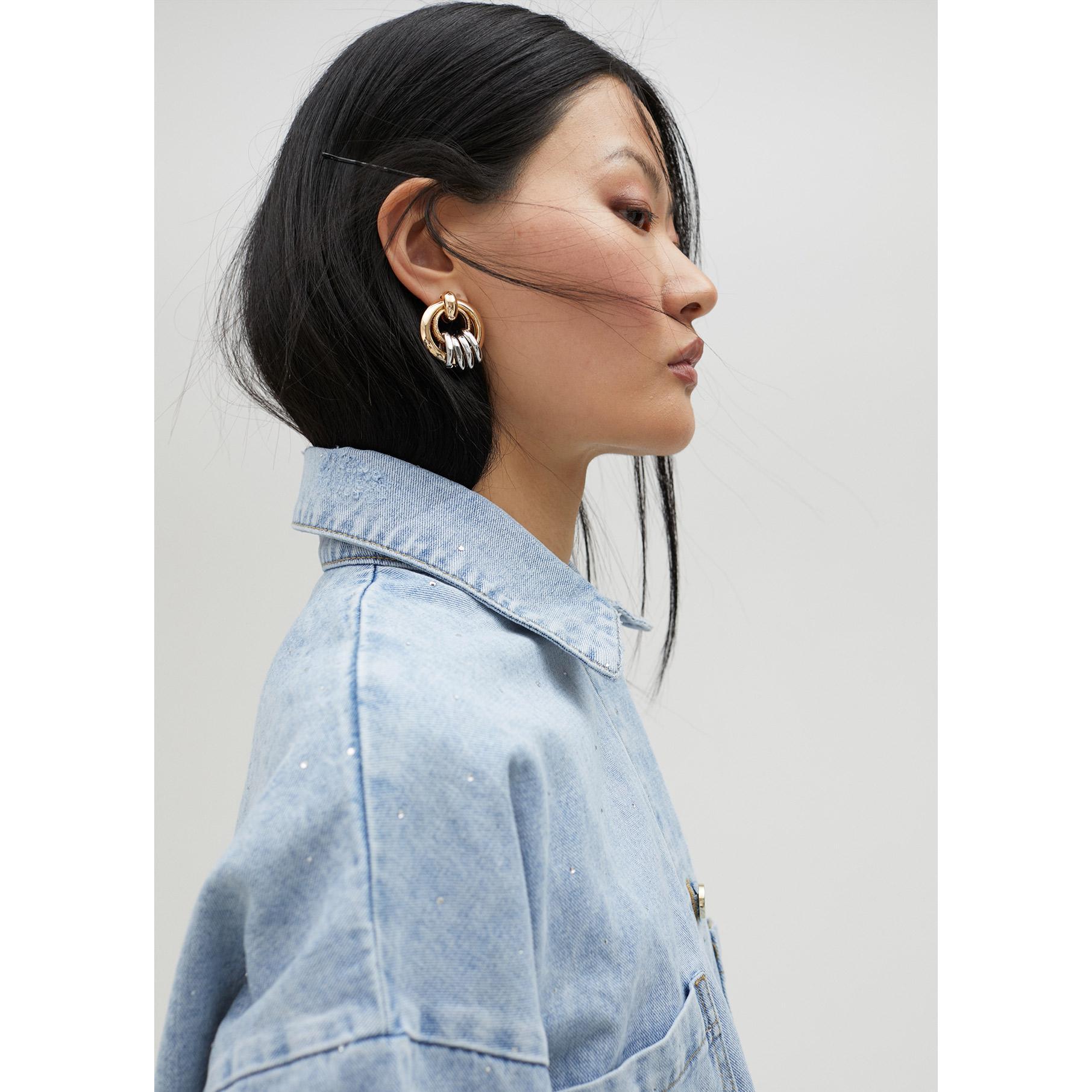 Giacca denim con strass