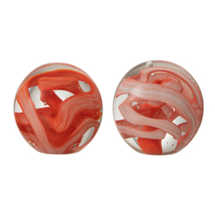 J-Line presse-papier Guirlande - verre - orange/rouge - large - 2 pcs