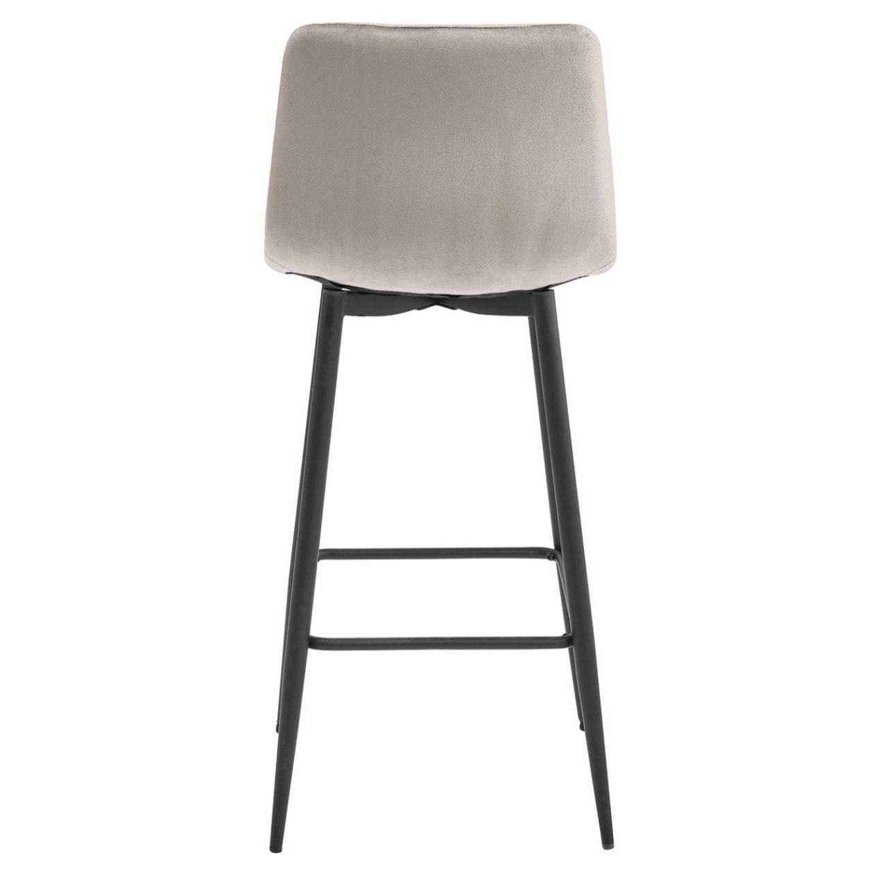 Set di 2 sgabelli da bar Nado in velluto beige e metallo