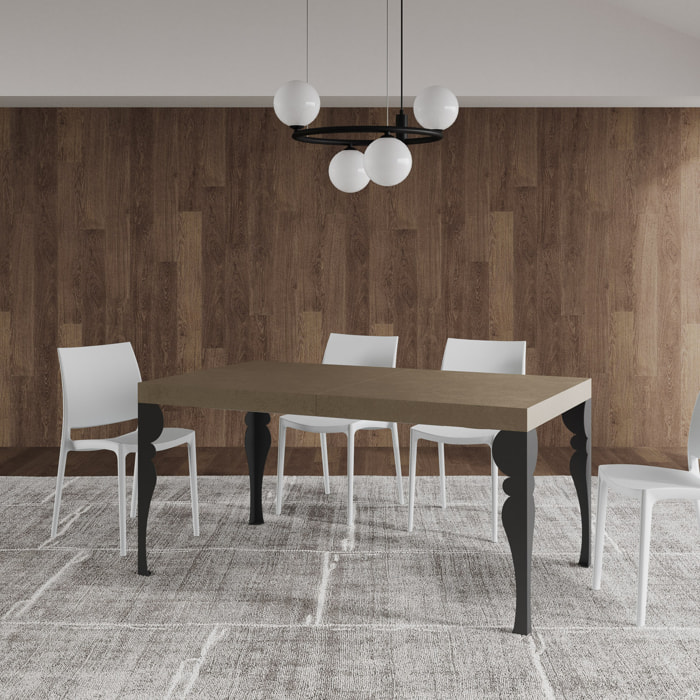 Tavolo allungabile 80x160/244 cm Paxon tortora telaio Antracite